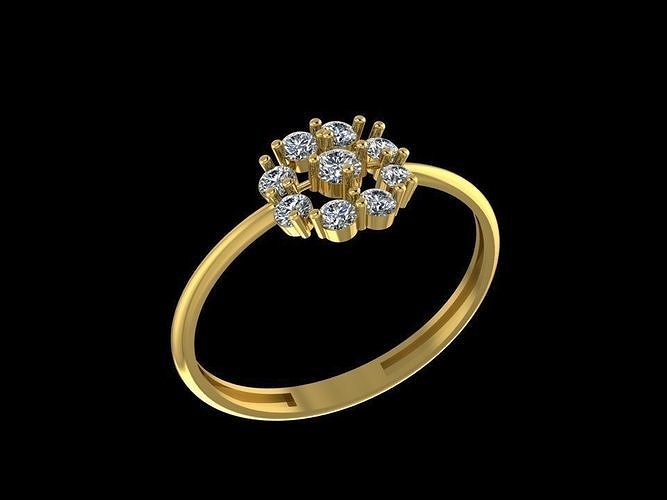 women solitaire ring 9 3D print model