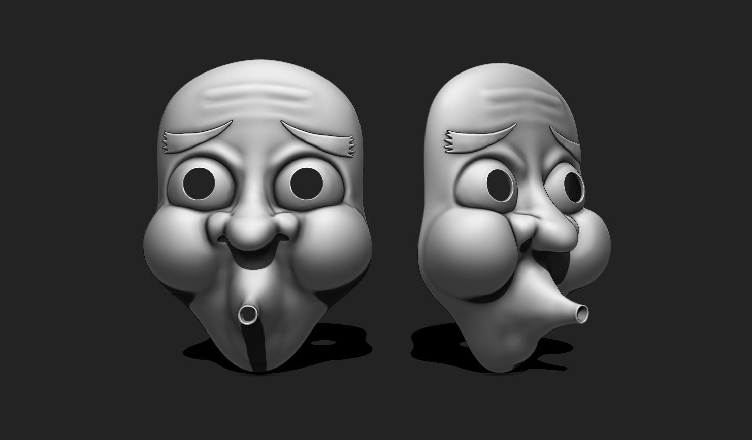 Hyottoko Mask - Traditional Japanese Mask - WOLVES STUDIO 3D print model_2