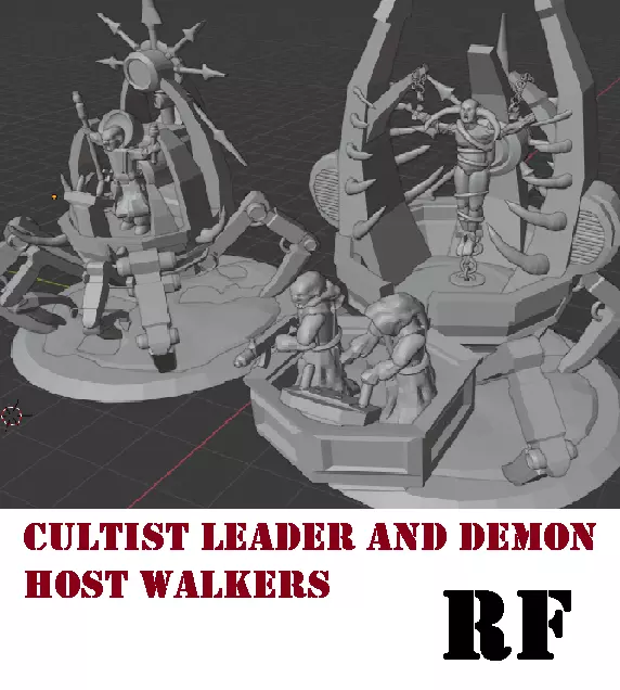 epic cult leader and demon host models 6mm-8mm scale 3D print model_0