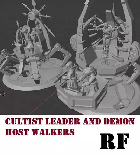 epic cult leader and demon host models 6mm-8mm scale 3D print model