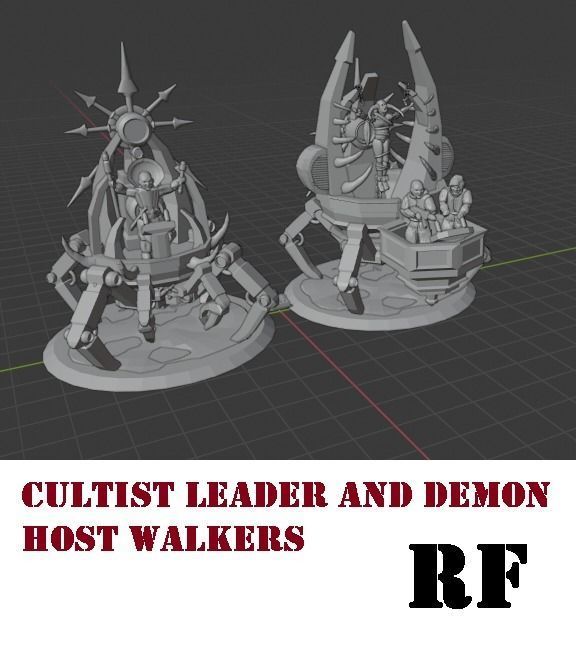 epic cult leader and demon host models 6mm-8mm scale 3D print model_1