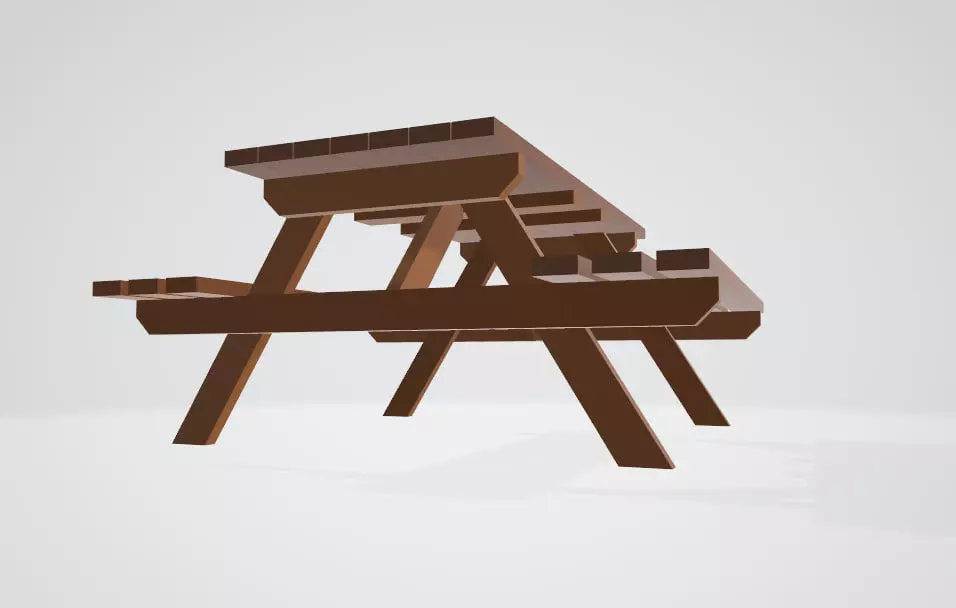 Picnic Table Free low-poly 3D model