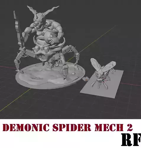 epic demonic blighted spider mech model 3D print model