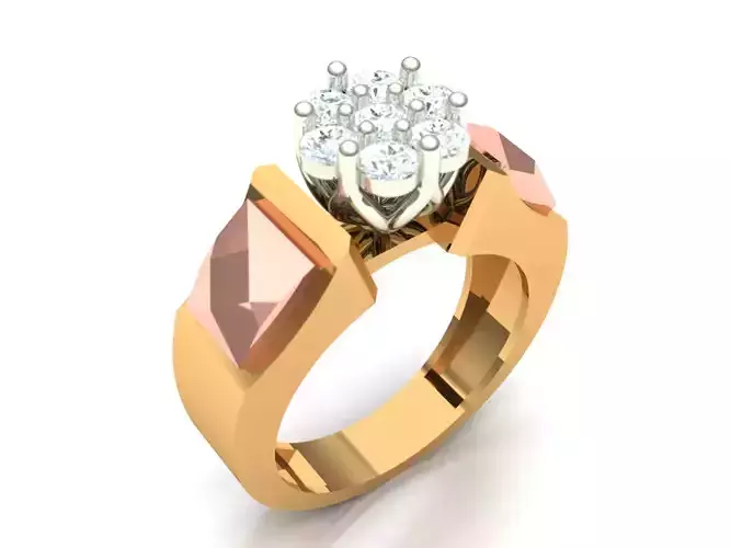 Womens solitaire Ring 3D print model