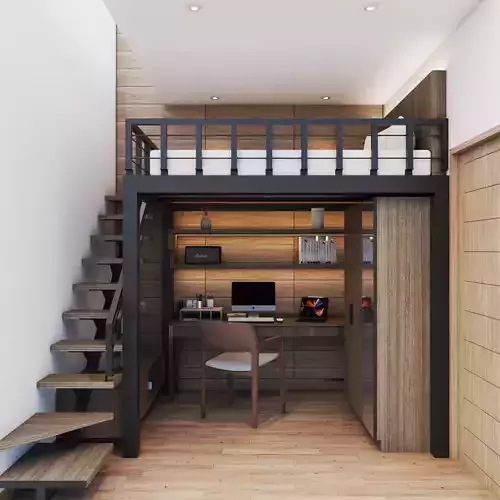 REALISTIC LOFT BEDROOM