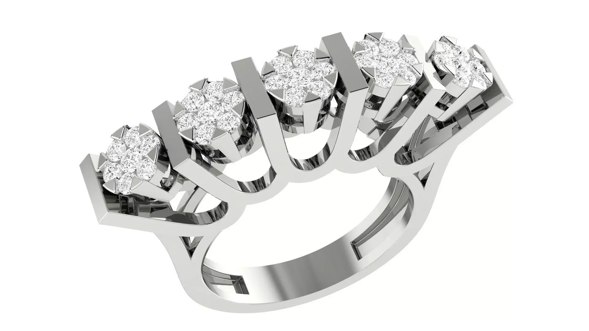 Diamond Band Ring 3dm stl 1-Render details 3D print model_0