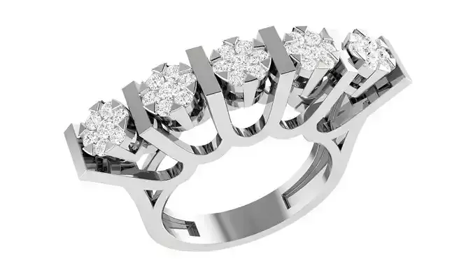 Diamond Band Ring 3dm stl 1-Render details