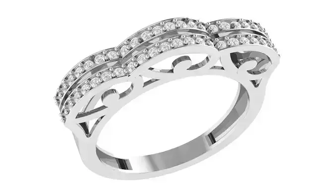Diamond Band Ring 3dm stl 1-Render details