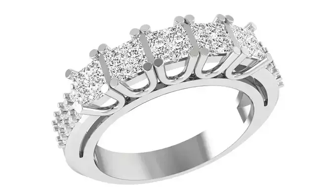 Diamond Band Ring 3dm stl 1-Render details