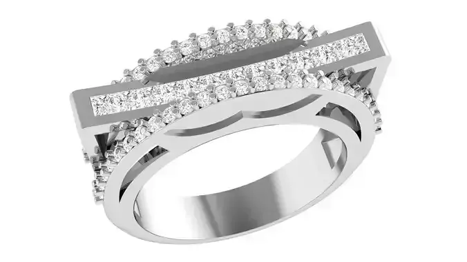 Diamond Band Ring 3dm stl 1-Render details 3D print model