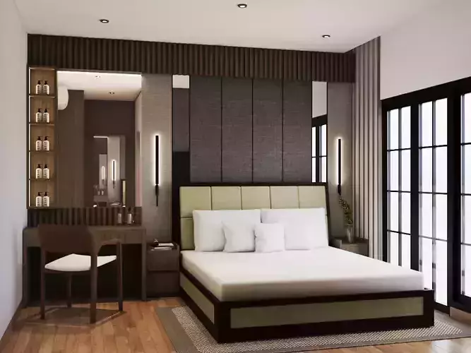 REALISTIC MODERN MASTER BEDROOM
