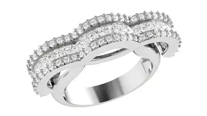 Diamond Band Ring 3dm stl 1-Render details