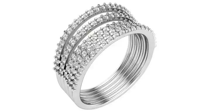 Diamond Band Ring 3dm stl 1-Render details 3D print model