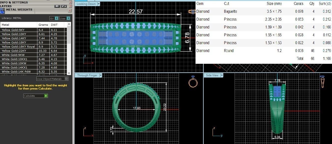 Diamond Band Ring 3dm stl 1-Render details 3D print model_1