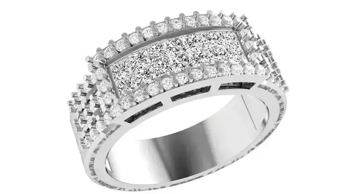 Diamond Band Ring 3dm stl 1-Render details