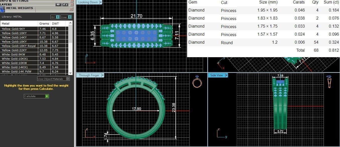 Diamond Band Ring 3dm stl 1-Render details 3D print model_1