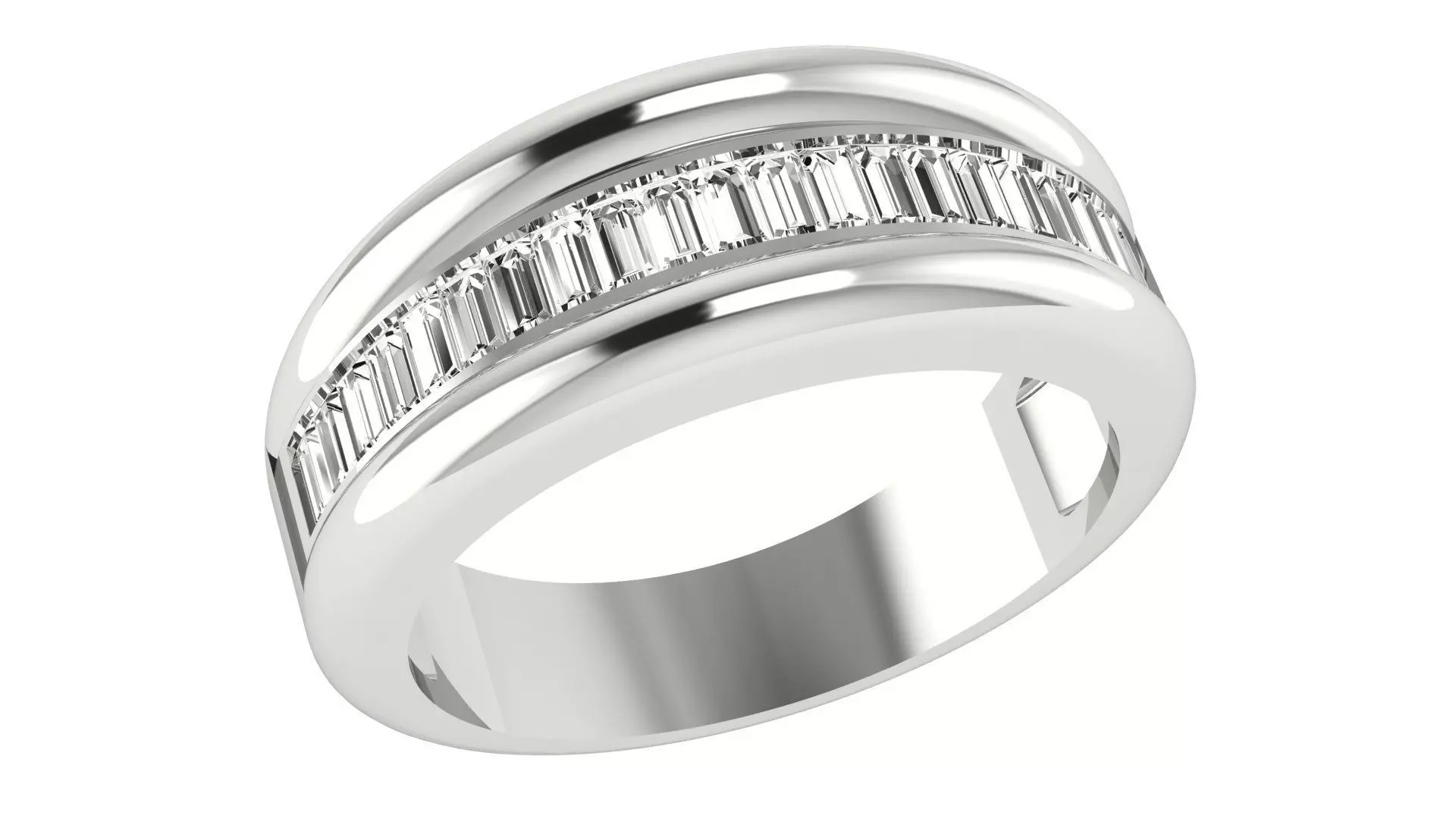 Diamond Band Ring 3dm stl 1-Render details 3D print model_0