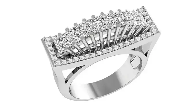 Diamond Band Ring 3dm stl 1-Render details 3D print model