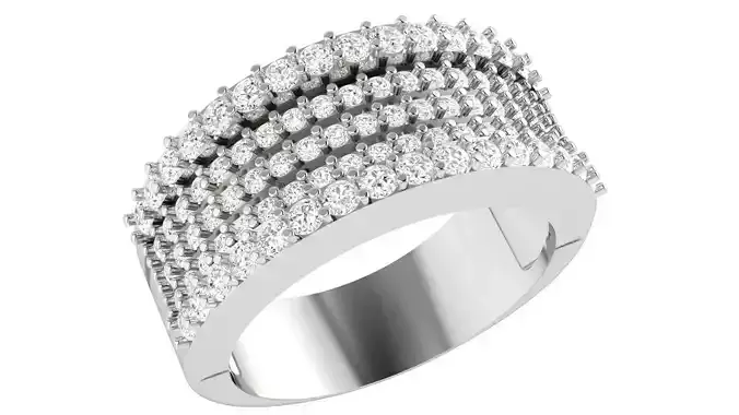 Diamond Band Ring 3dm stl 1-Render details