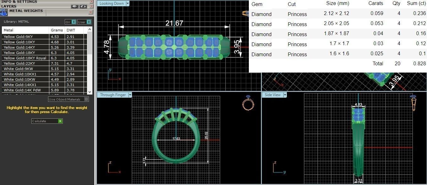 Diamond Band Ring 3dm stl 1-Render details 3D print model_1