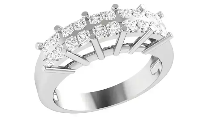 Diamond Band Ring 3dm stl 1-Render details