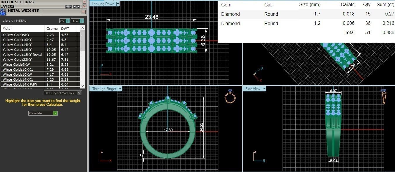 Diamond Band Ring 3dm stl 1-Render details 3D print model_1