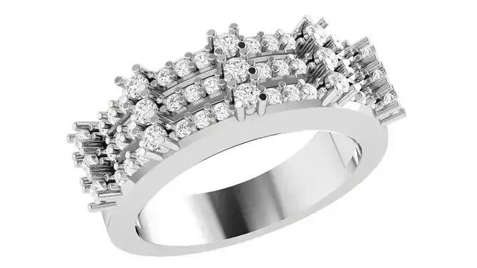 Diamond Band Ring 3dm stl 1-Render details