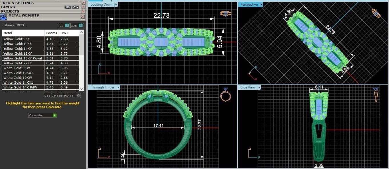 Diamond Band Ring 3dm stl 1-Render details 3D print model_2