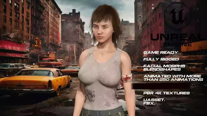 Zombie Hunter full rigged - game ready - animated