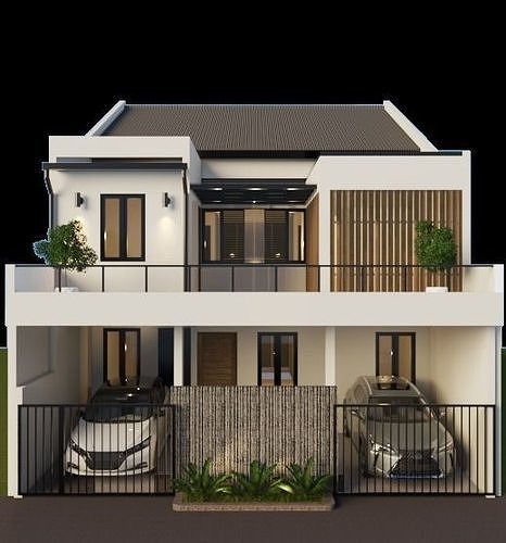 HOUSE EXTERIOR REALISTIC RENDER 3D model