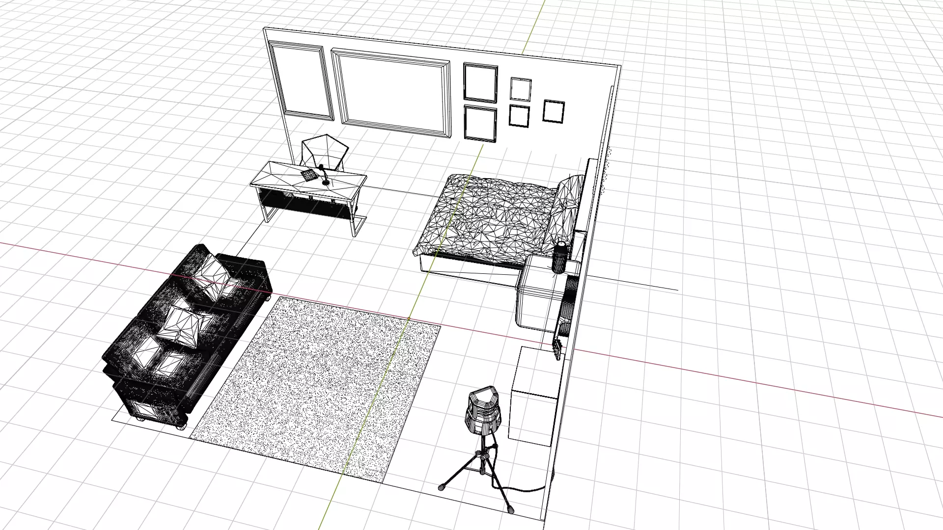 3D Isometric Interior scene 3D model