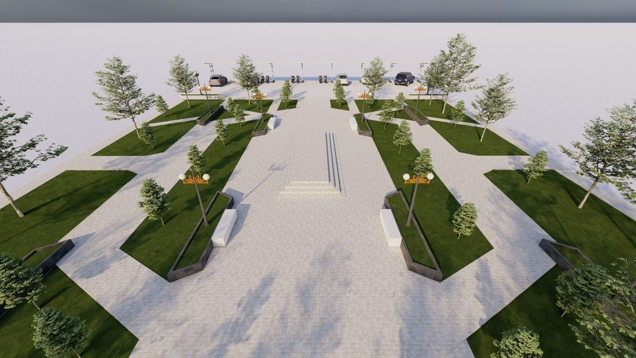 park-public park-Private Park Landscape 3D model_27