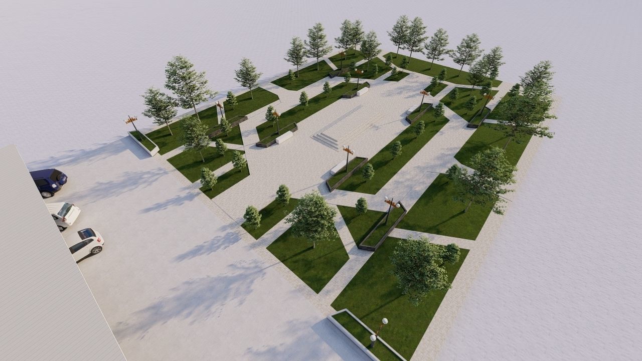 park-public park-Private Park Landscape 3D model_4