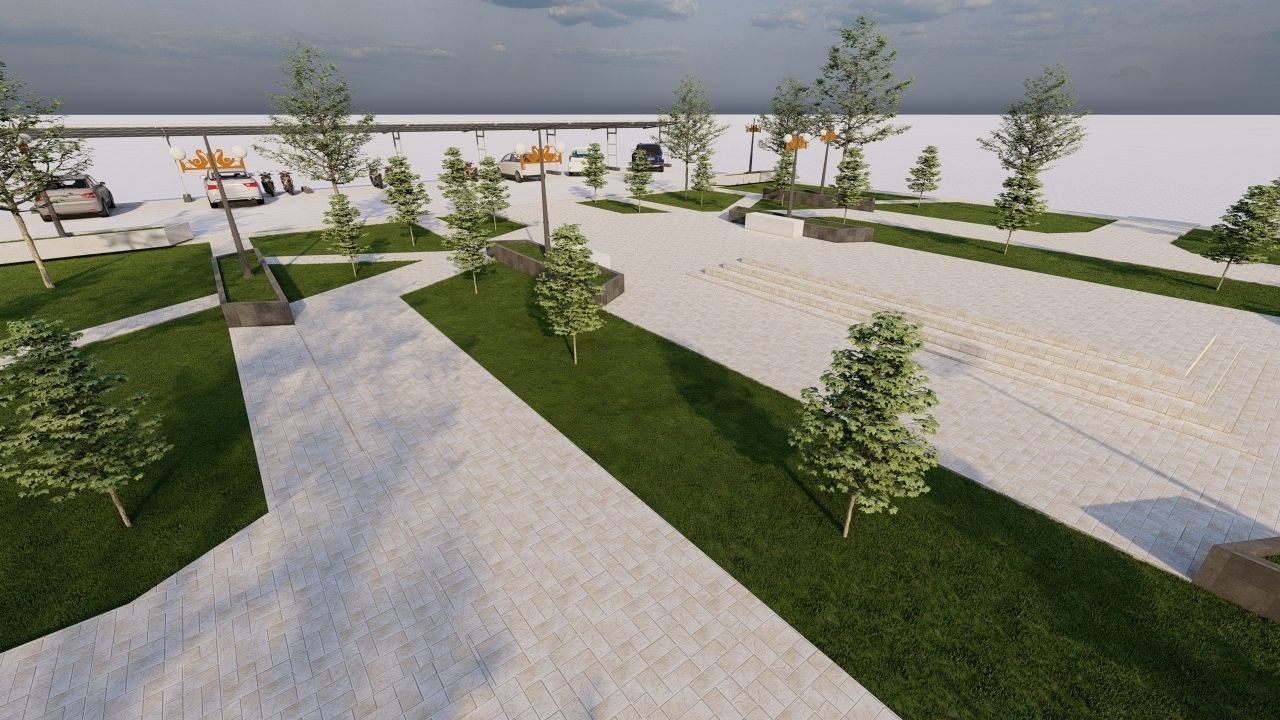 park-public park-Private Park Landscape 3D model_28