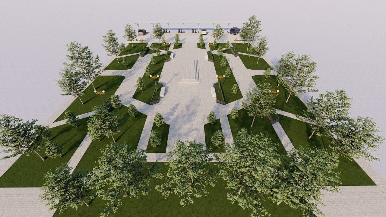 park-public park-Private Park Landscape 3D model_22