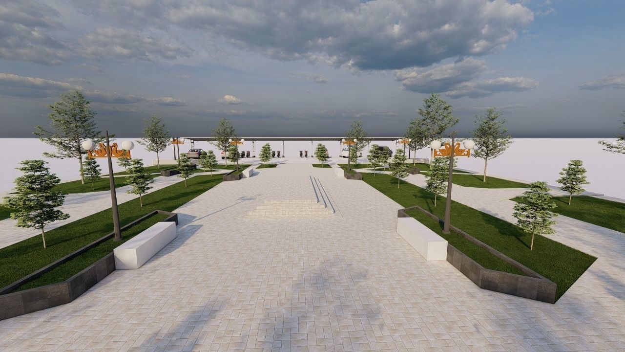 park-public park-Private Park Landscape 3D model_29