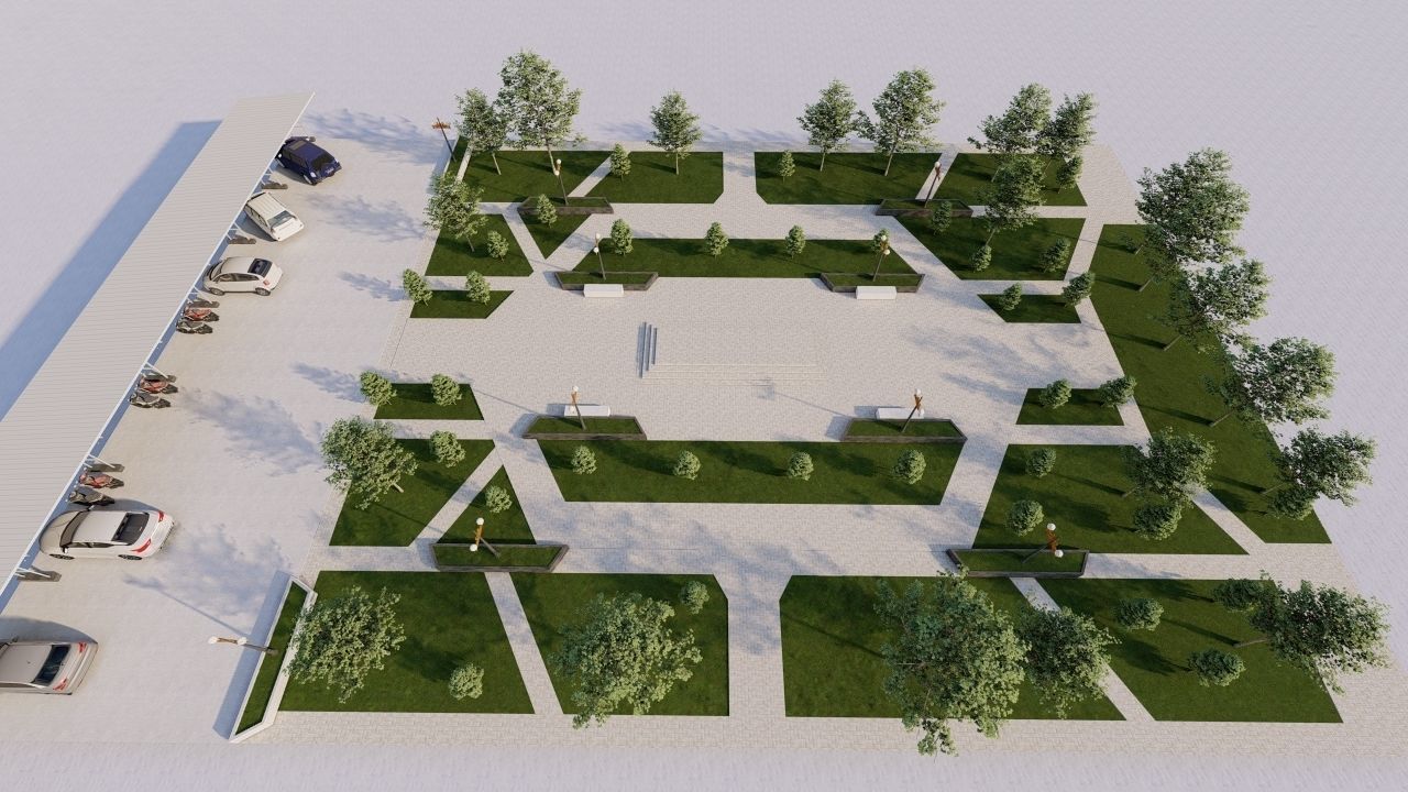 park-public park-Private Park Landscape 3D model_3