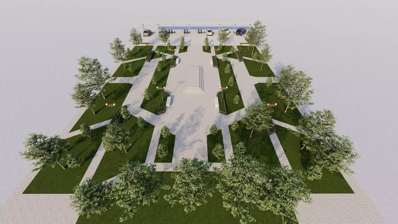 park-public park-Private Park Landscape 3D model_0