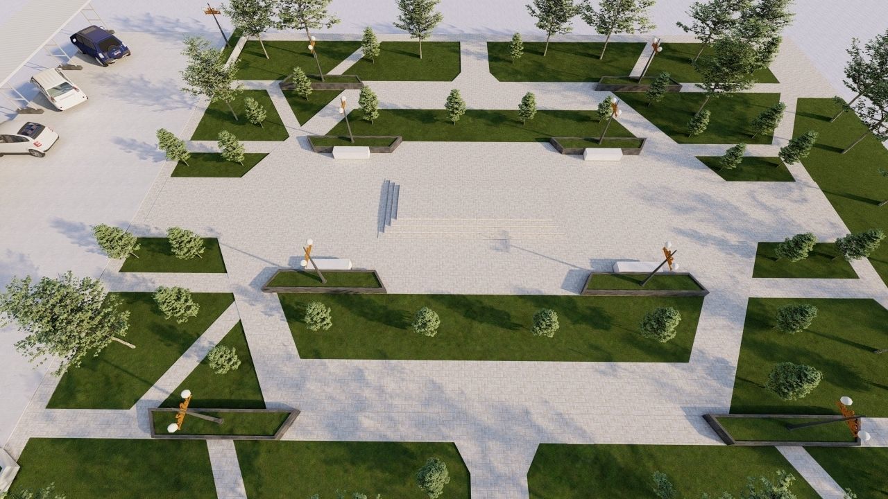 park-public park-Private Park Landscape 3D model_23