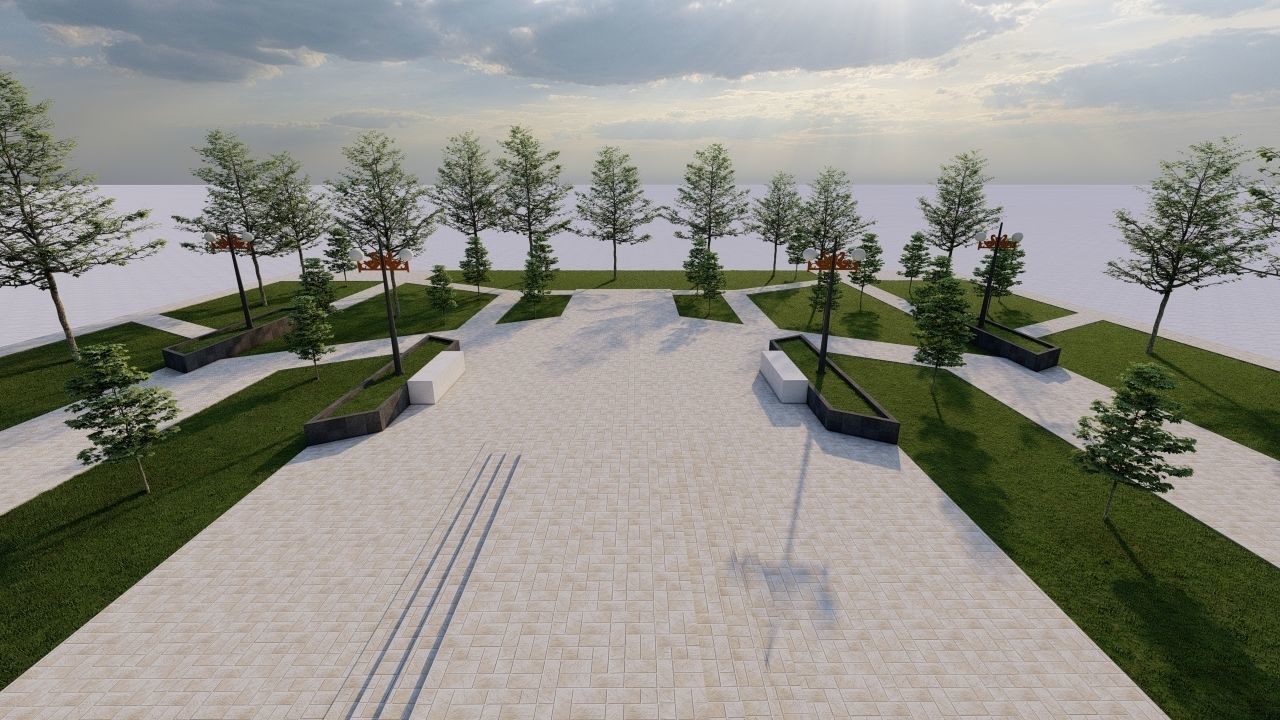 park-public park-Private Park Landscape 3D model_21