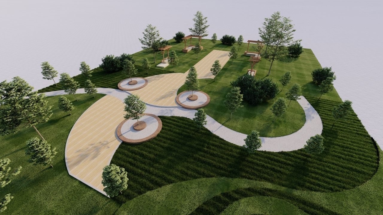park-public park-Private Park Landscape 3D model_3