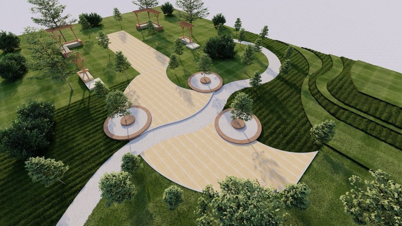 park-public park-Private Park Landscape 3D model_9