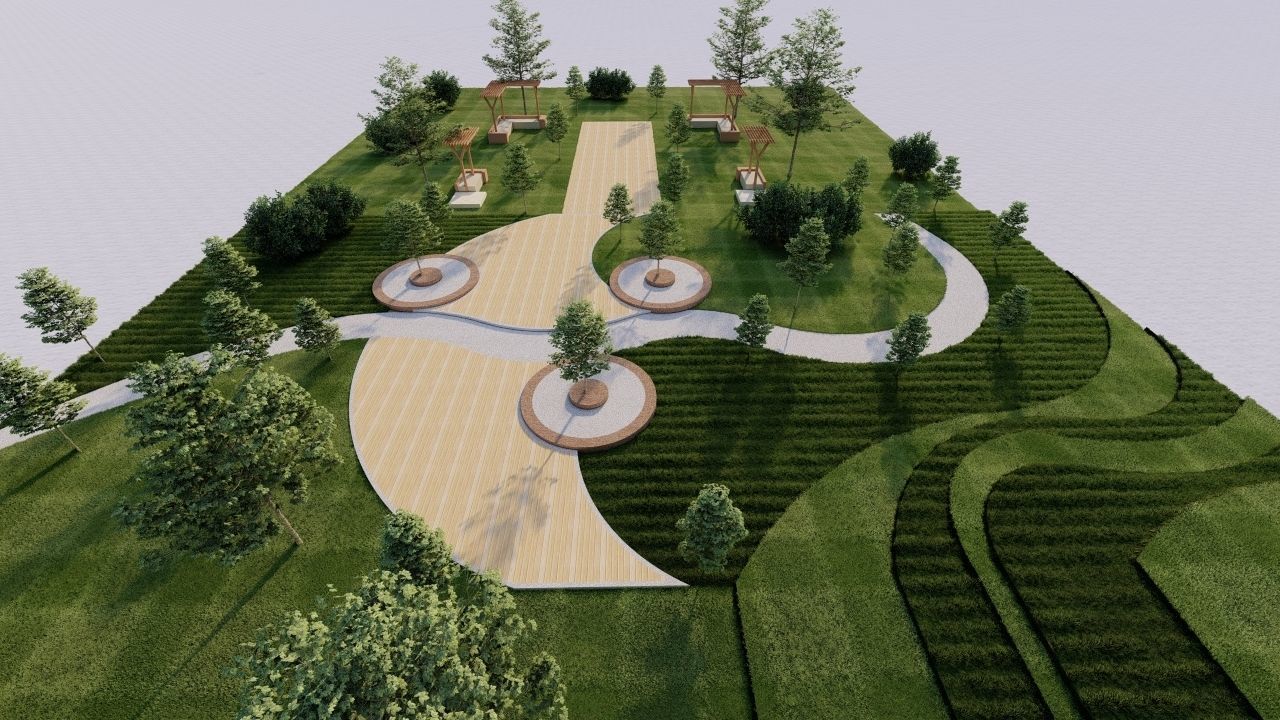 park-public park-Private Park Landscape 3D model_21