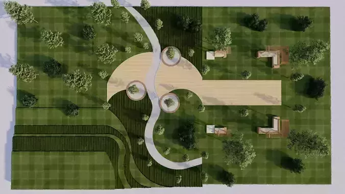 park-public park-Private Park Landscape 3D model