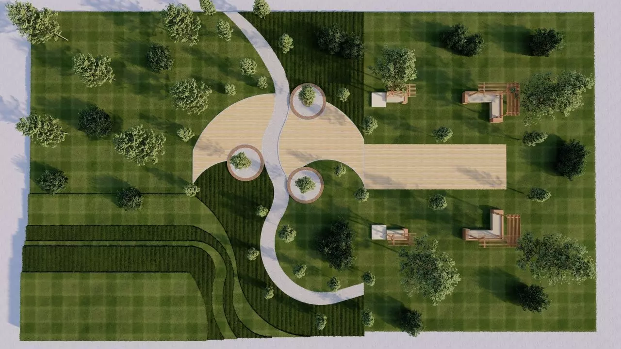 park-public park-Private Park Landscape 3D model_0