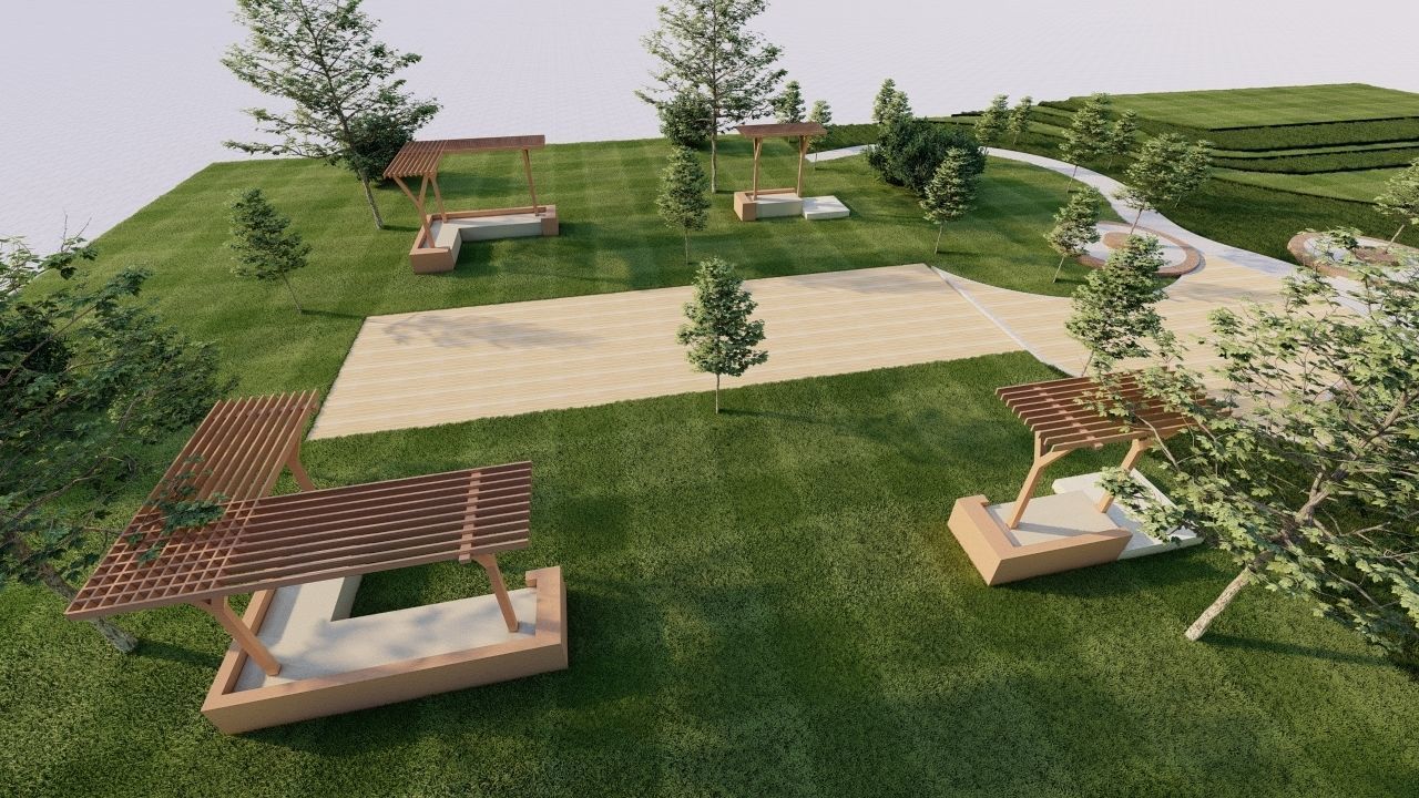 park-public park-Private Park Landscape 3D model_25