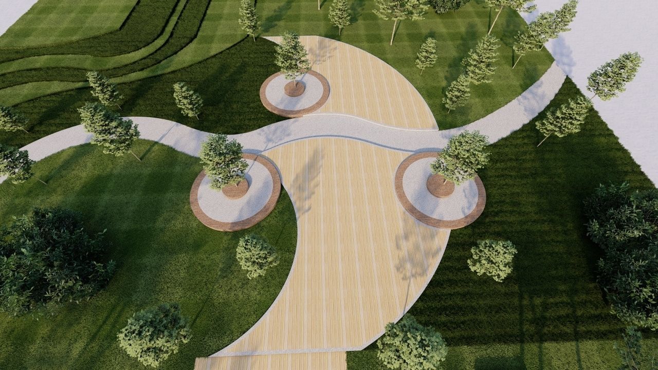park-public park-Private Park Landscape 3D model_7