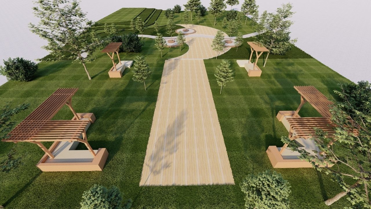 park-public park-Private Park Landscape 3D model_6