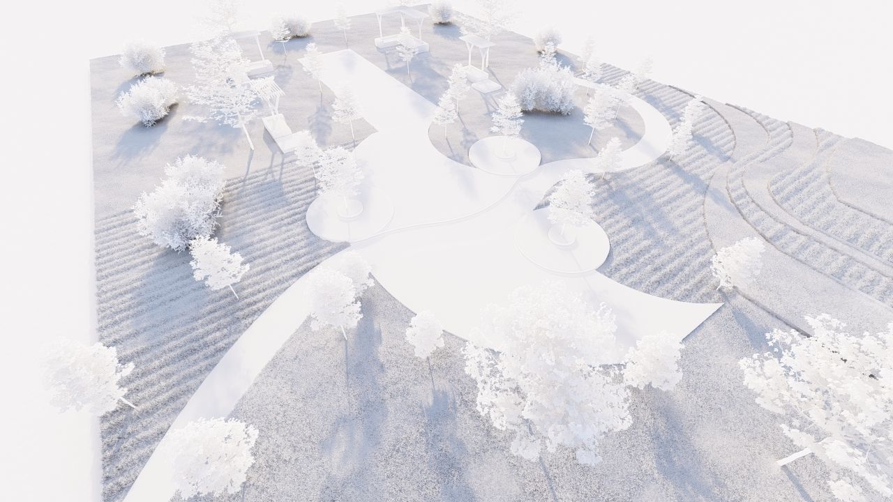 park-public park-Private Park Landscape 3D model_14
