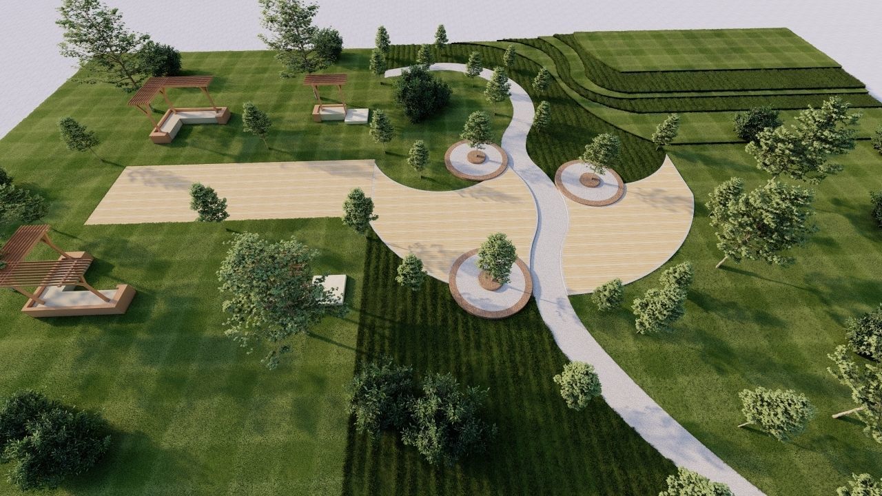 park-public park-Private Park Landscape 3D model_5